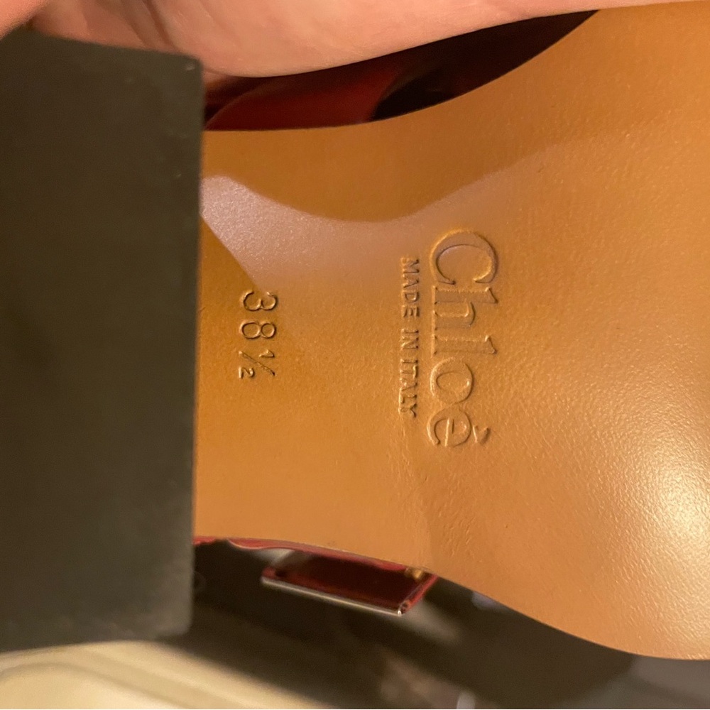 NWT Chloe Red Lace Up Boots - Picture 9 of 9
